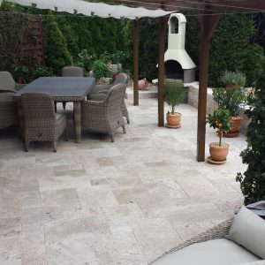 travertine unfilled and tumbled french pattern ivory